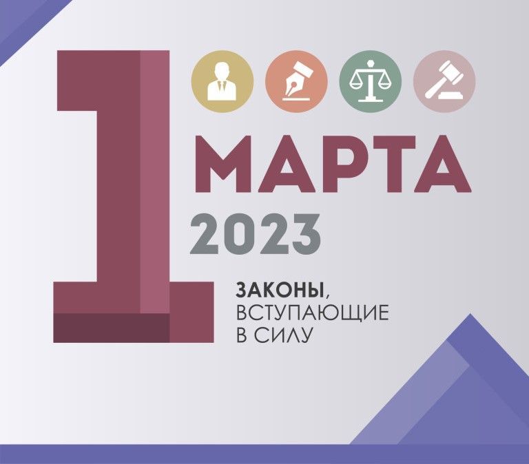 Новые законы, вступающие в силу в марте 2023г..